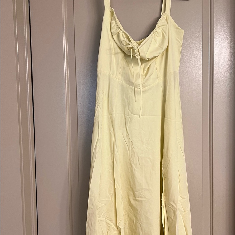 Yellow Midi Corset Dress